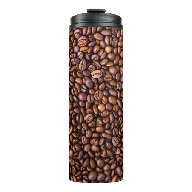 Kaffeebohnen-Muster Thermosbecher (Vorderseite)