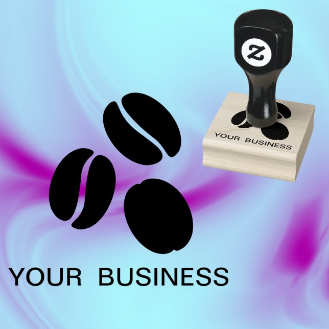 Kaffeebohnen Nahrung mit Text trinken Gummistempel (clear and clean, easily recognised industry/personal image)