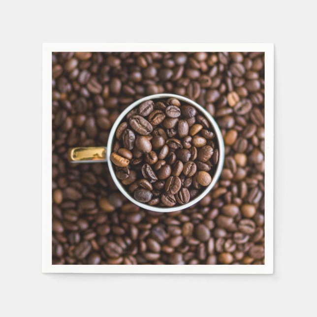 Kaffeebohnen Papierservietten (Vorderseite)