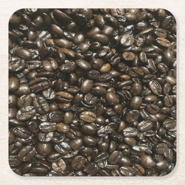 Kaffeebohnen Rechteckiger Pappuntersetzer (Vorderseite)