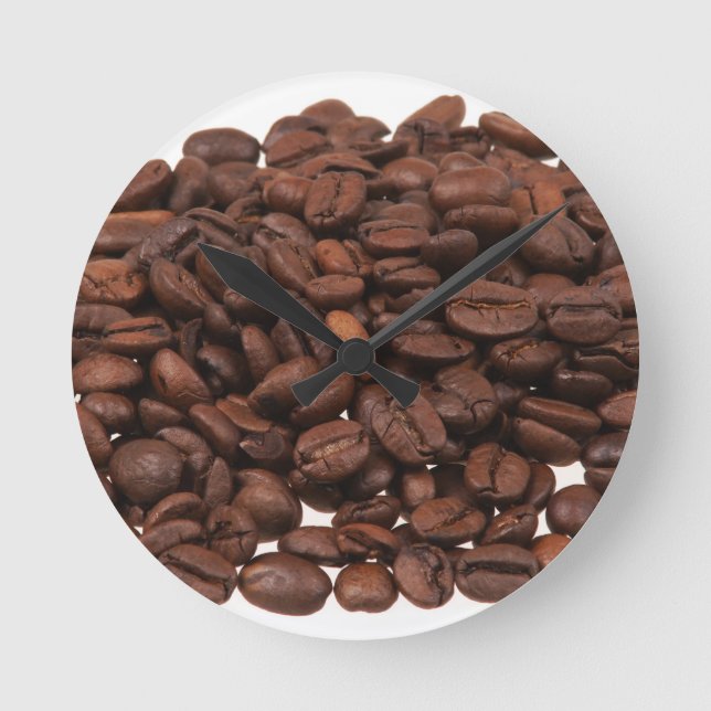 Kaffeebohnen Runde Wanduhr (Vorderseite)