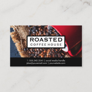 Kaffeebohnen Spill TASSE Visitenkarte