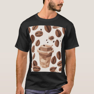 Kaffeebohnen-Tasse geometrisches Muster Low Poly K T-Shirt