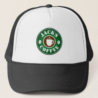 Kaffeebohnen und Tasse Logo LKW-Hut für Barista