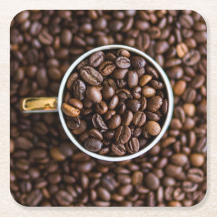 Kaffeebohnen-Untersetzer Rechteckiger Pappuntersetzer