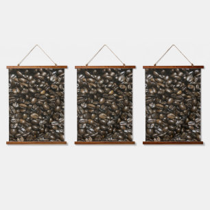 Kaffeebohnen Wandteppich Mit Holzrahmen