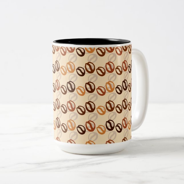 Kaffeebohnen Zweifarbige Tasse (VorderseiteRechts)