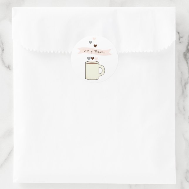 Kaffeebrautparty Runder Aufkleber (Tasche)
