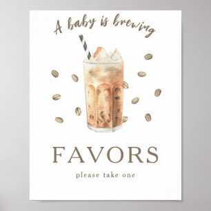 Kaffeebrühen-Baby-Party-Geschenke Poster