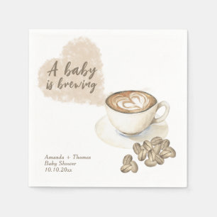 Kaffeebrühen Baby Shower Serviette