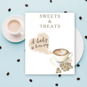 Kaffeebrühen Baby Shower SÜSSIGKEITEN UND LECKEREI Poster