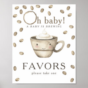 Kaffeebrühen-Babyshower-Geschenke Poster