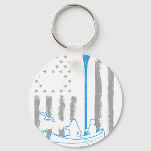 Kaffeecanoeing- Vintage USA amerikanische Flagge f Schlüsselanhänger