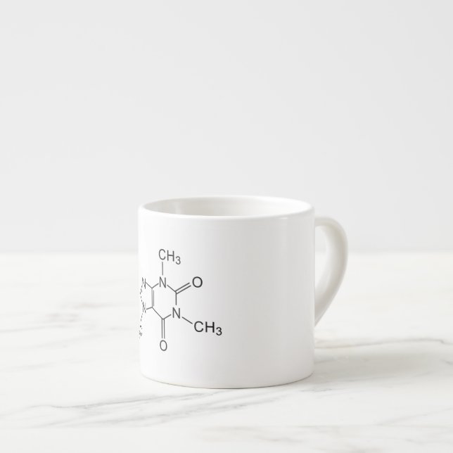 Kaffeechemieelement der chemischen Formel des Espressotasse (Vorderseite Rechts)