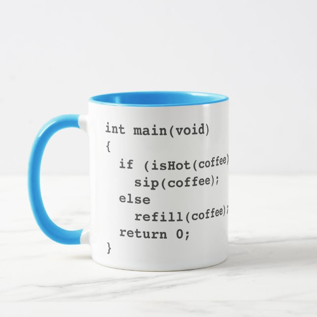 Kaffeecode-Tasse für Software-Entwickler mit Logo Tasse (Links)