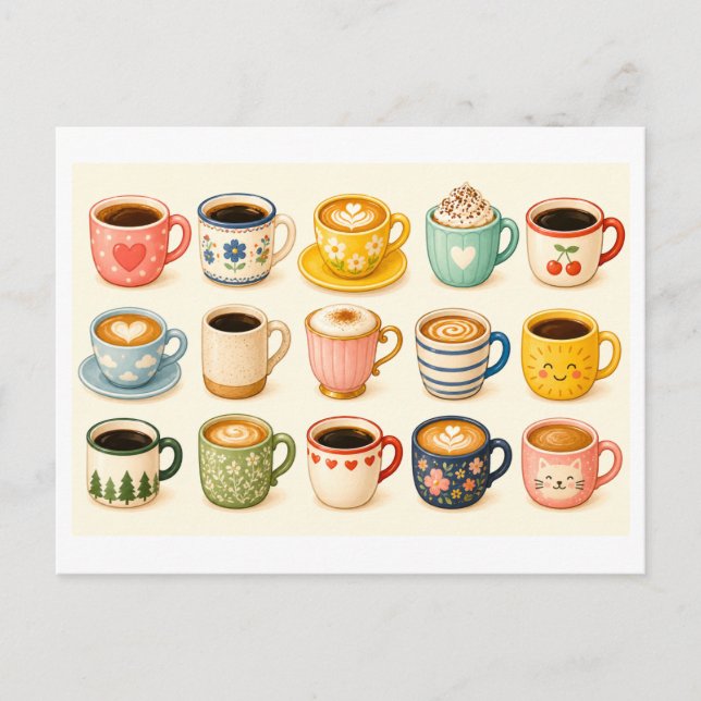 Kaffeecollage Postkarte (Vorderseite)