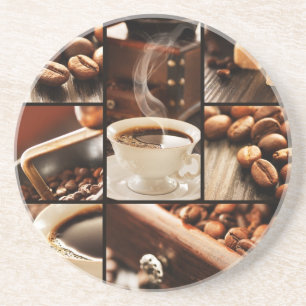 Kaffeecollage Sandstein Untersetzer