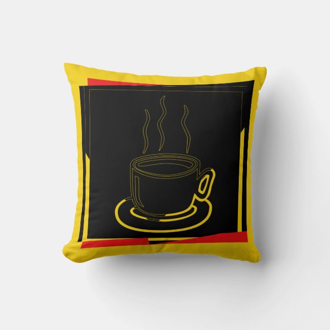 Kaffeecup Art Design Kissen (Vorderseite)