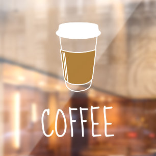 Kaffeecup-Illustration Einfache Illustration Fensteraufkleber