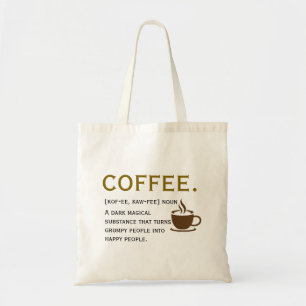 Kaffeedefinition – Lustiges Wörterbuch-Style Tragetasche