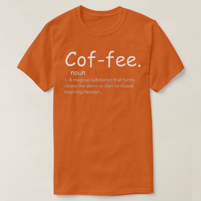 Kaffeedefinition T-Shirt (Design vorne)