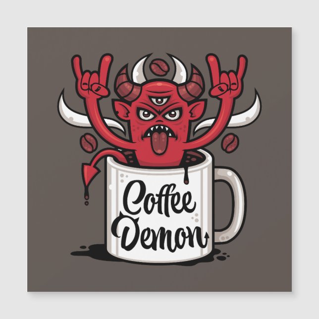 Kaffeedemon Magnetkarte (Vorderseite)