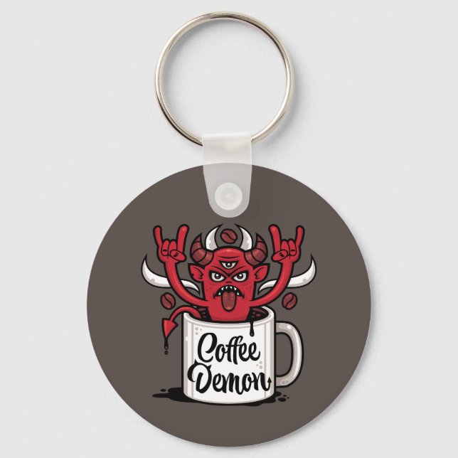Kaffeedemon Schlüsselanhänger (Vorderseite)