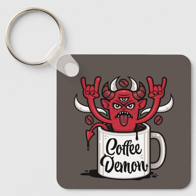 Kaffeedemon Schlüsselanhänger (Vorderseite)