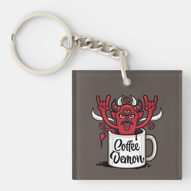 Kaffeedemon Schlüsselanhänger (Vorderseite)
