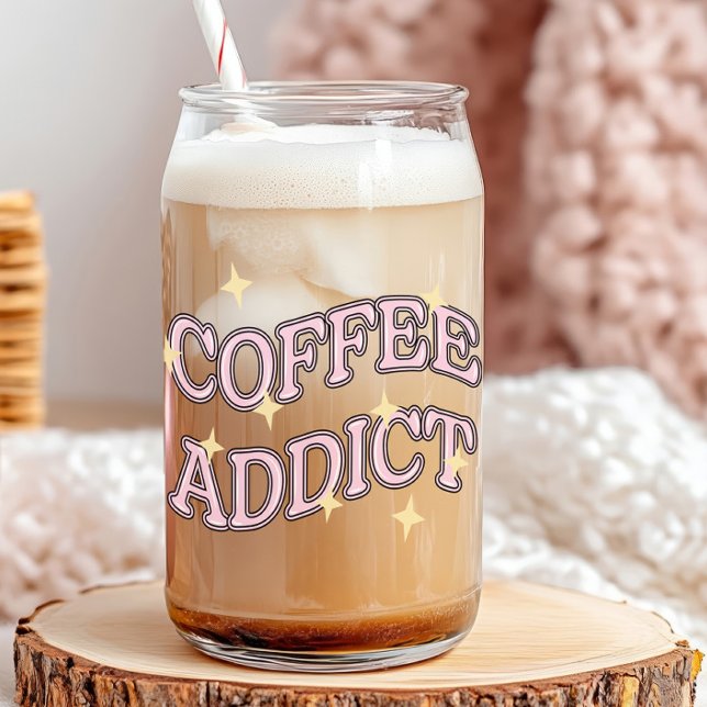 Kaffeedokument | Funkelnd Retro Dosenglas (coffee addict glass can for coffee lovers)