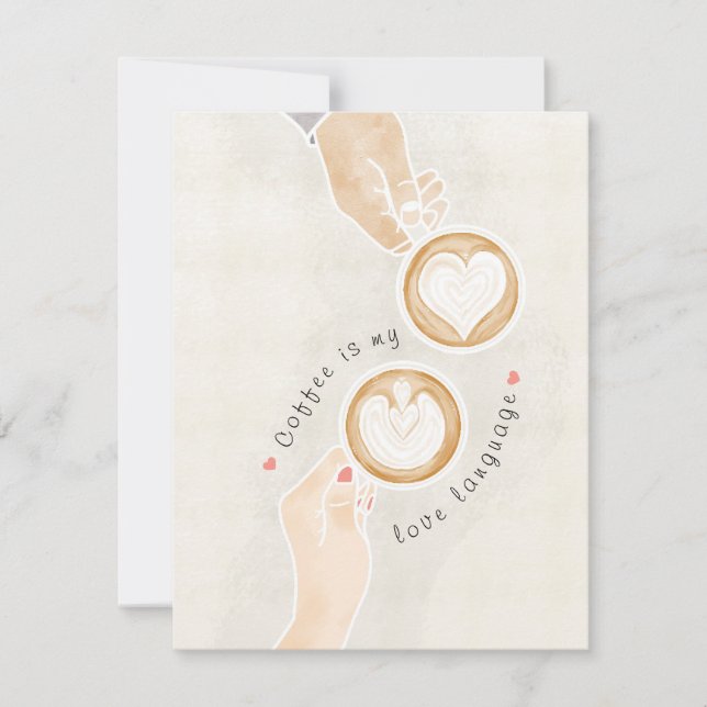 Kaffeeeinladung Waterclour Plakatkarte RSVP Karte (Vorderseite)