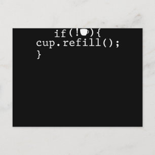 Kaffeefüllstands-Intelligente-Code-Software-Entwic Postkarte