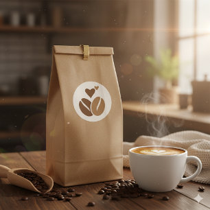 Kaffeegenuss : Stil und Energie ☕ Runder Aufkleber