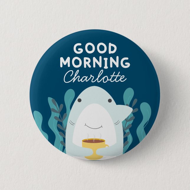 Kaffeehai mit Name-Taste Button (Vorderseite)