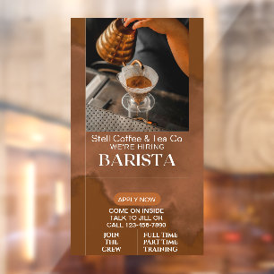 Kaffeehaus anpassen Einstellung von Baristas Hilfe Fensteraufkleber