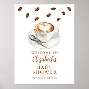 Kaffeehaus Babydusche Begrüßungszeichen Poster