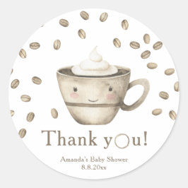Kaffeehaus Babydusche Danke Runder Aufkleber