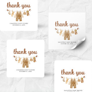 Kaffeehaus Babydusche Quadratischer Aufkleber