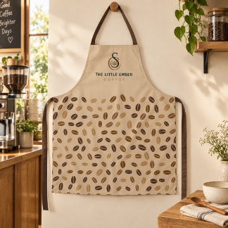 Kaffeehaus-Barista Beige & Braun Kaffeebohne  Schürze