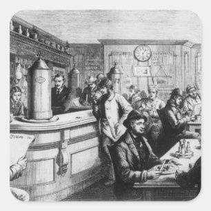 Kaffeehaus, Clerkenwell Quadratischer Aufkleber
