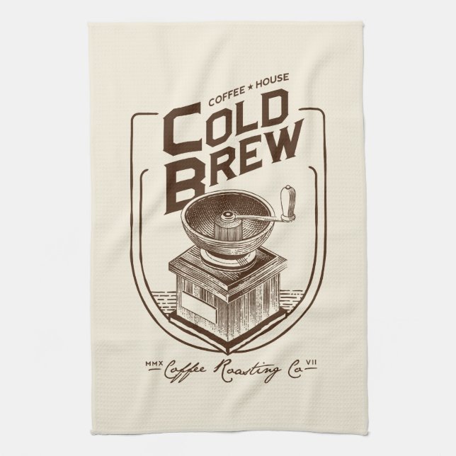 Kaffeehaus Cold Brew Kaffee Röstfirma Geschirrtuch (Vertikal)