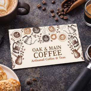 Kaffeehaus Geschäftskarte Rustikales Café Espresso Visitenkarte