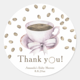 Kaffeehaus Girl Baby Dusche Danke Runder Aufkleber