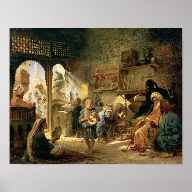 Kaffeehaus in Kairo, 1870er Poster (Vorne)