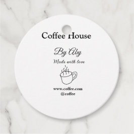 Kaffeehaus mit Liebe hinzufügen Text Website socia Geschenkanhänger