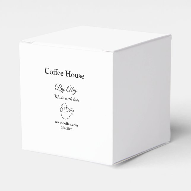 Kaffeehaus mit Liebe hinzufügen Text Website socia Geschenkschachtel (Vorderseite)