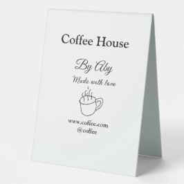 Kaffeehaus mit Liebe hinzufügen Text Website socia Tischaufsteller