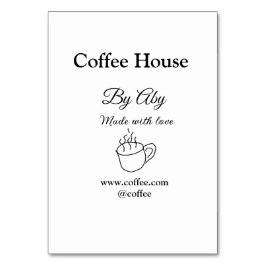 Kaffeehaus mit Liebe hinzufügen Text Website socia Tischnummer