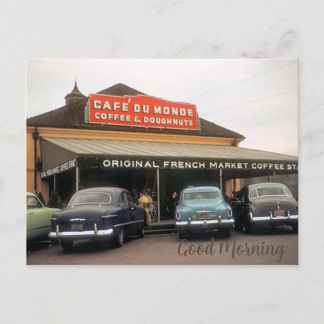 Kaffeehaus, New Orleans, Textkarte bearbeiten Postkarte (Vorderseite)