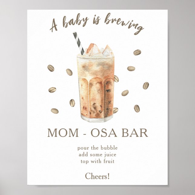 Kaffeehausen Babydusche Momosa Bar Poster (Vorne)